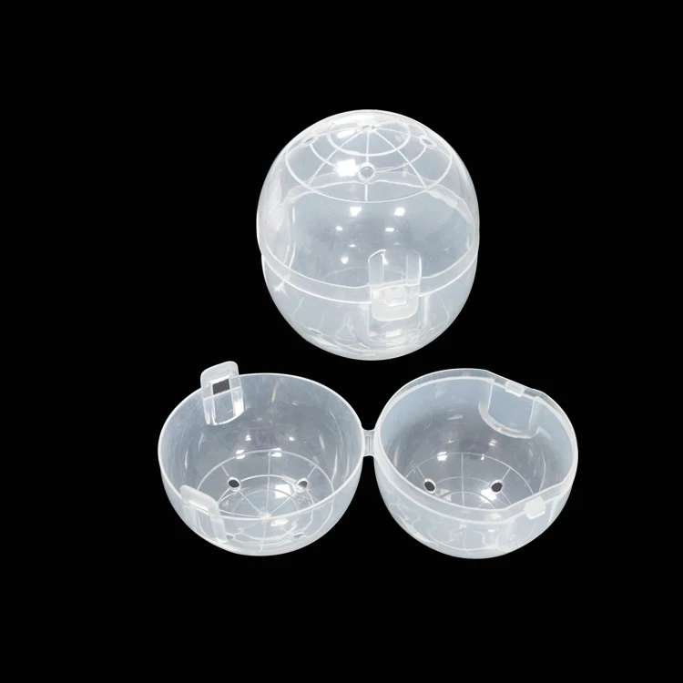 Recycled Plastic Transparent Connection Twisted Egg 4.7*5.5CM Oval Shape Empty Capsule for Vending Machine