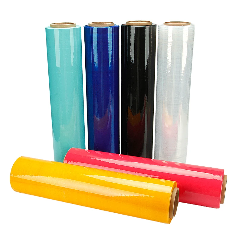 Colorful LLDPE Shrink Wrap Clear Plastic Stretch Film Roll Durable Polyethylene Packaging