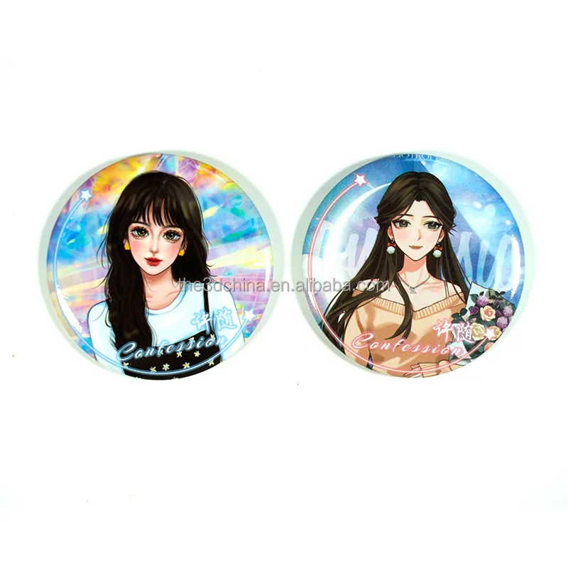 Lapel Badges Custom 3d Lenticular Printing cartoon hard enamel pin badge anime Metal Anime Badges