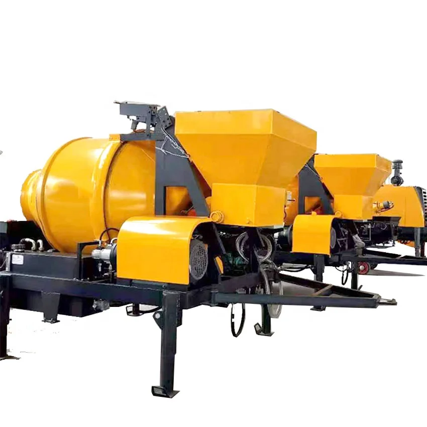 cement mixing machine small concrete trailer mobile pump machine concrete mixer with pump on sale