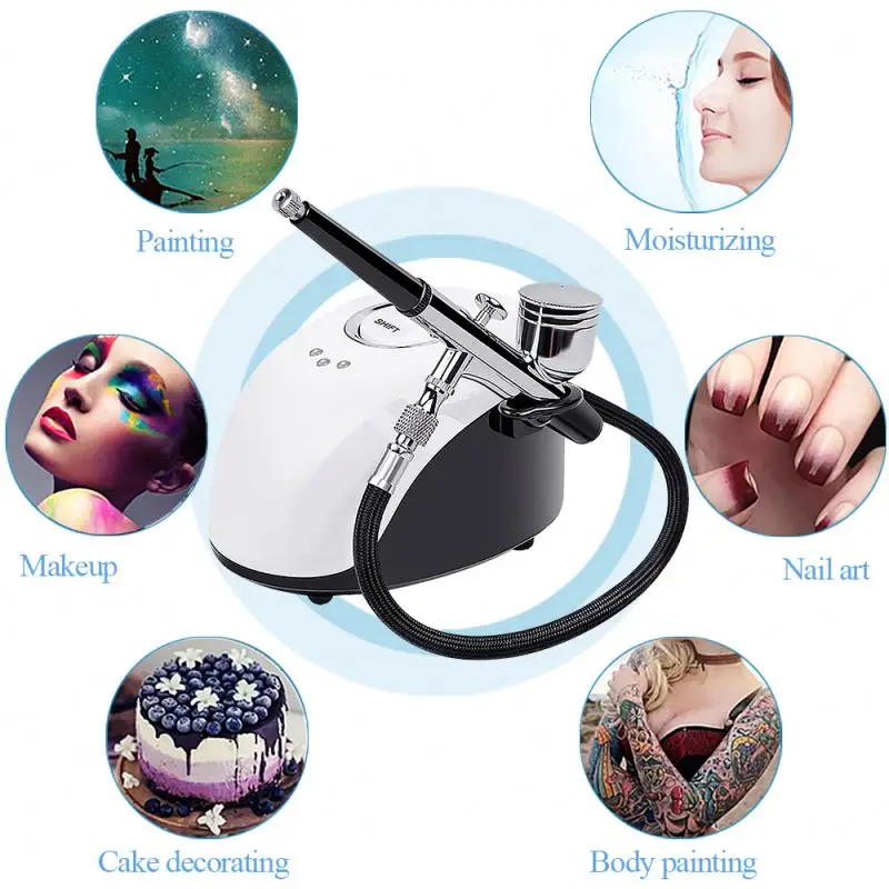BS-103 Airbrush Mini Beauty Facial Oxygen Compressor Makeup Cordless Air Compressor Airbrush