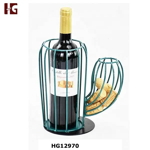 Cactus  Frame Metal 5 Pack Bottle Carrier & Wine Racks