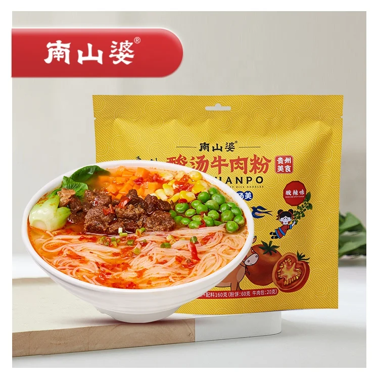 NANSHANPO Refreshing Instant Sour And Spicy Tomato Sour Soup With Beef Rice Noodles