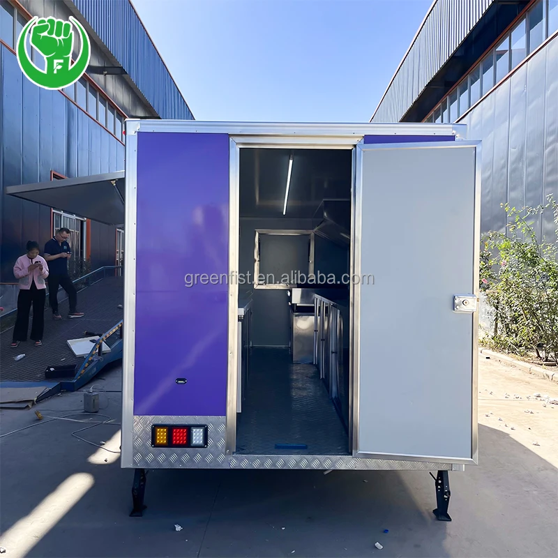 Greenfist 14ft Latest model Mobile Food Trailer Fully Equipped Food Cart Food Vending Truck For Sale