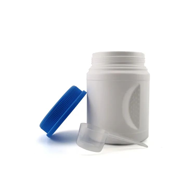 Wholesale HDPE 1L 1.5L  2L 2.5L Refillable White Food Grade Plastic Protein Supplement Jar Storage Container
