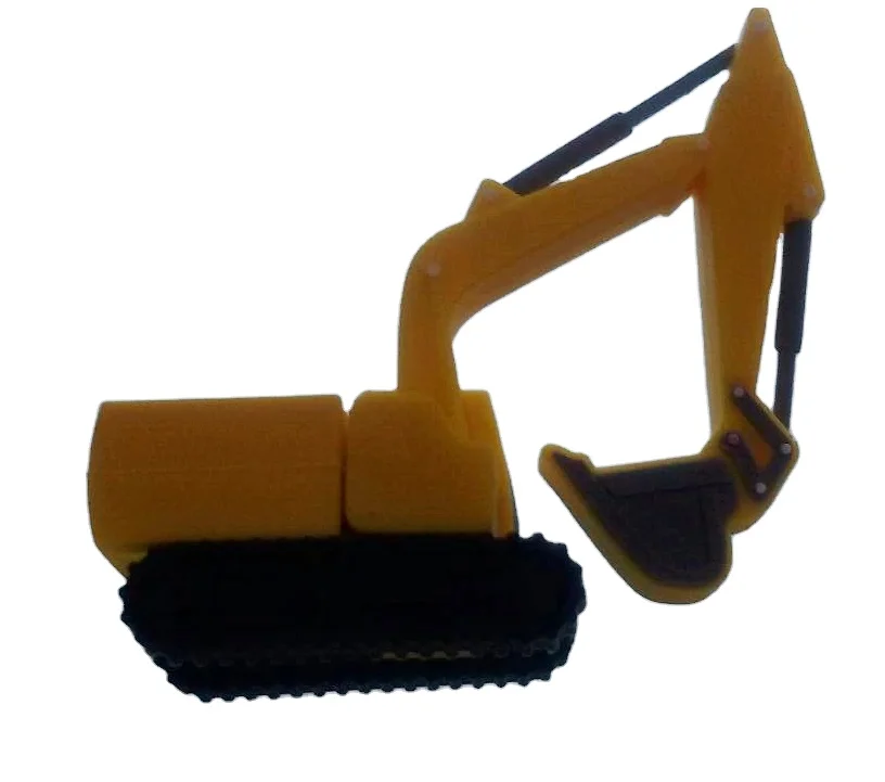 Advertising Promotional Gifts 3D 2D Soft PVC Machinery Design Machine Style Excavator Shape Real Capacity 8GB USB Flash Drive