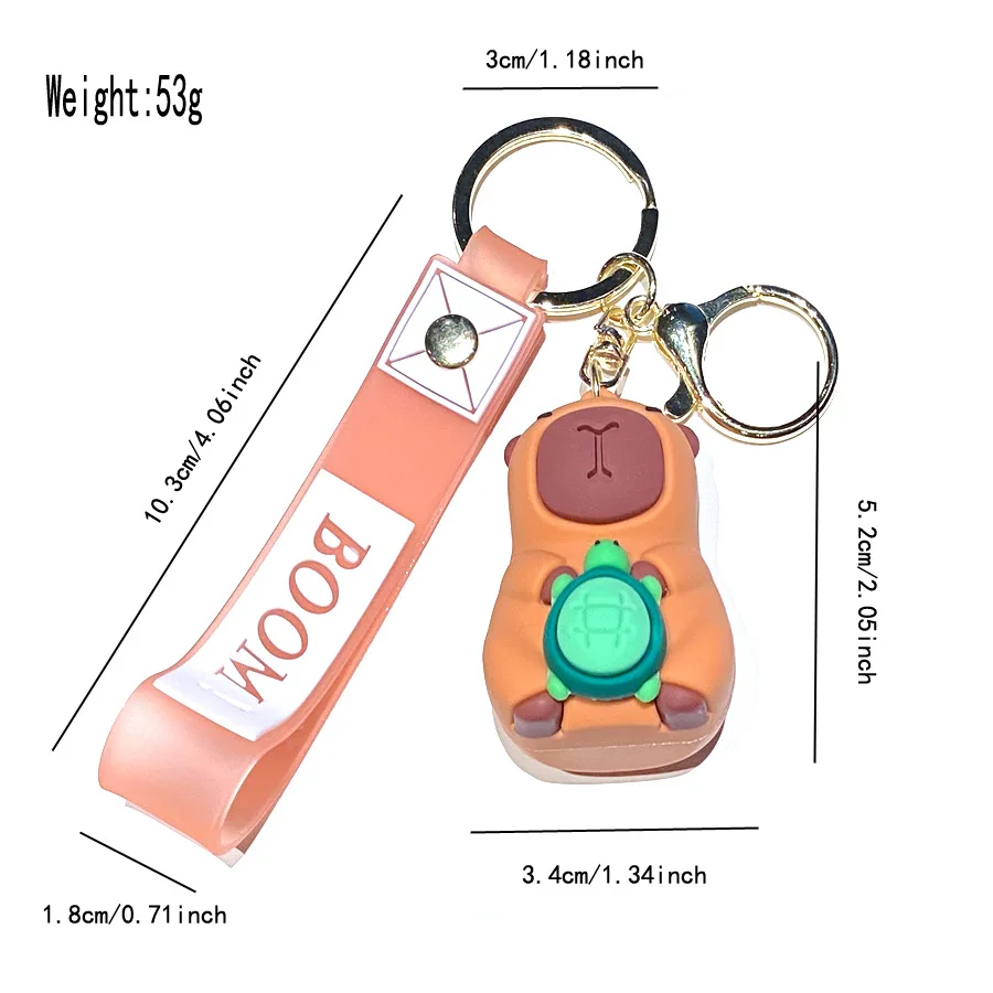 New Cartoon Capibala Bear Keychain Cute Doll Pendant Couple Bag Car Pendant
