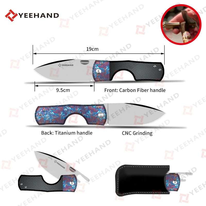 Новый дизайн, лезвие из нержавеющей стали, ручка G10, резак для сигар из нержавеющей стали, многофункциональная сигара