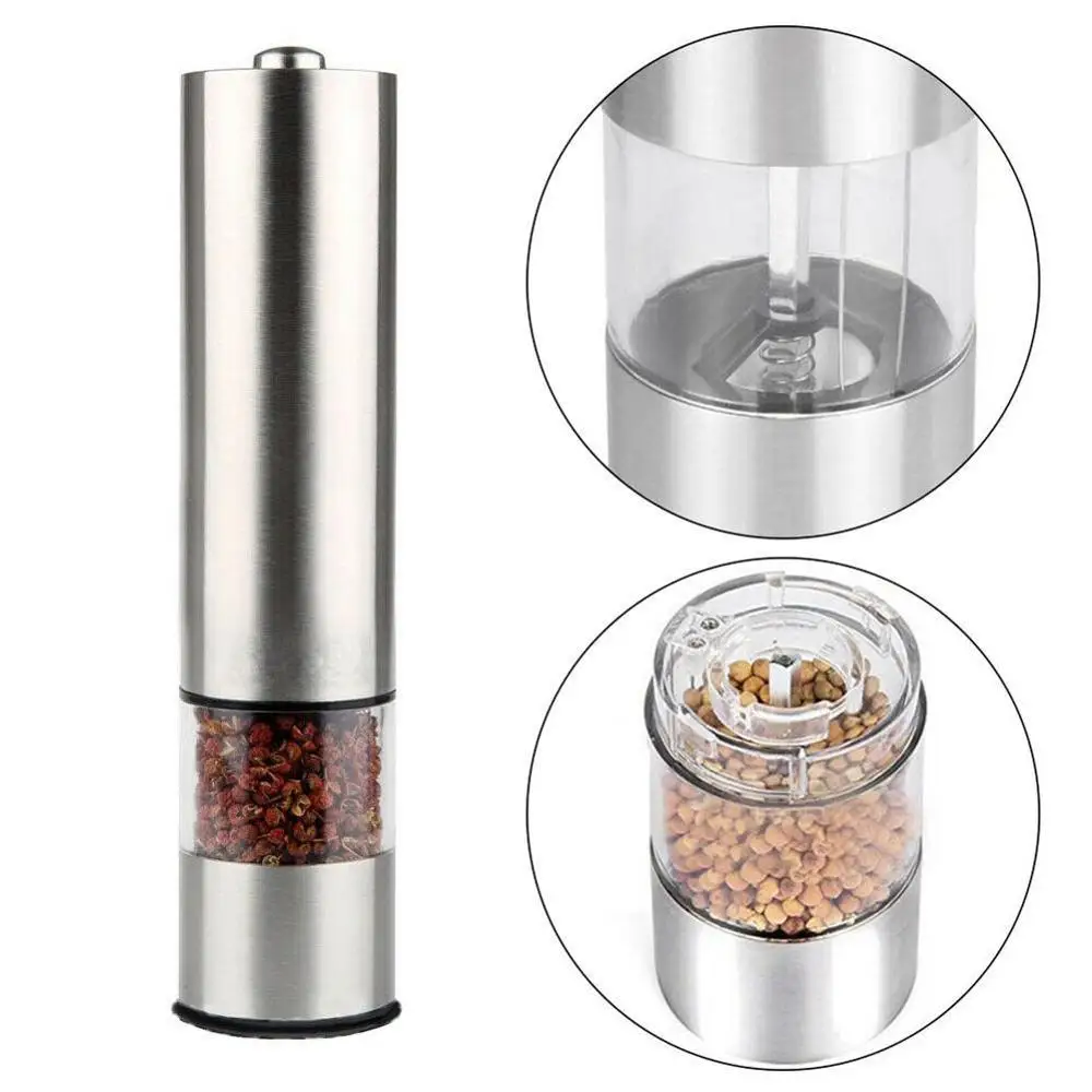 Electric Automatic Mill Pepper and Salt Grinder LED Light Spice Grain Mills Porcelain Grinding Core Kitchen Tools