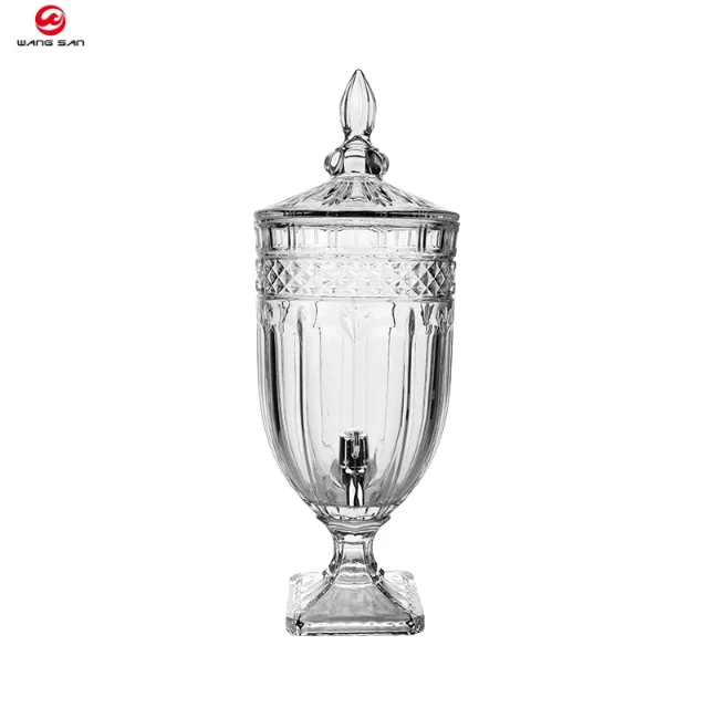 2L 2.5L 4L Glass Storage Beverage Jar Drink Food Bottle Used For Juice Hot Big Volume Container Water Glas with lid and tap