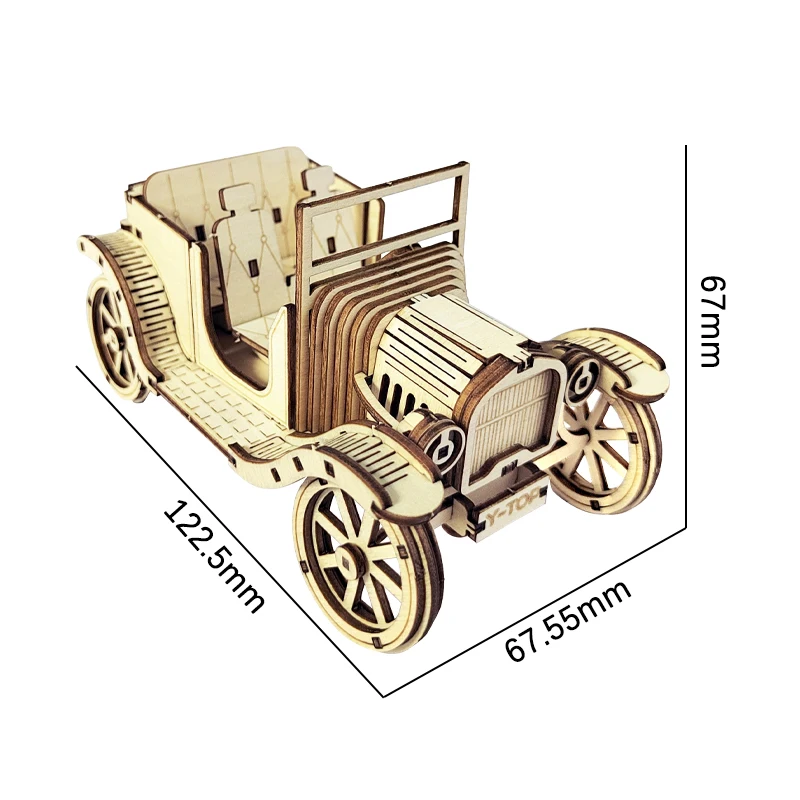 New Original Design Retro Vintage Car 3D Wooden Puzzle DIY Mechanical Vechical Model Assemble Educational Toys
