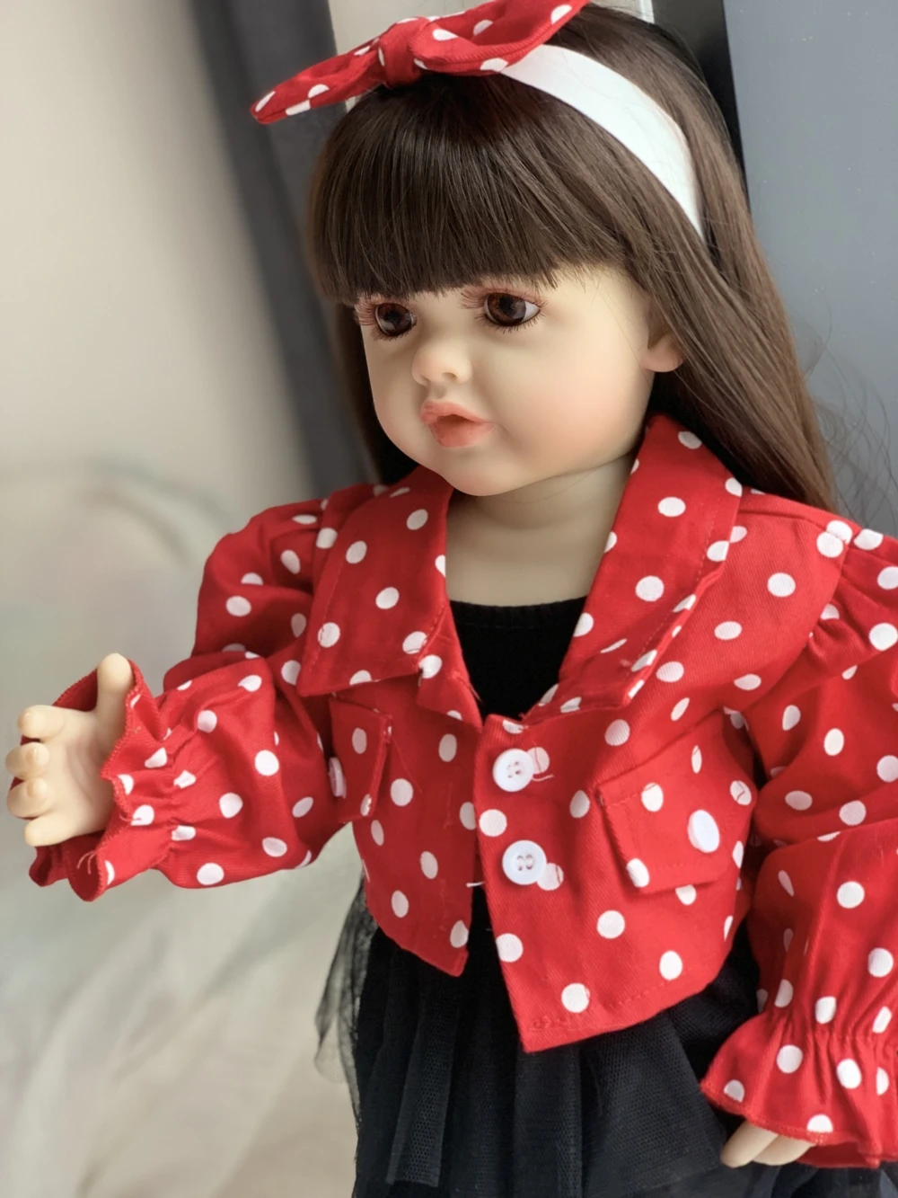R&B Wet Girls Reborn Doll 60cm Baby Dolls Black 24 Inch Silicone Realistic Wholesale Kit Benes De Reborn Baby Dolls