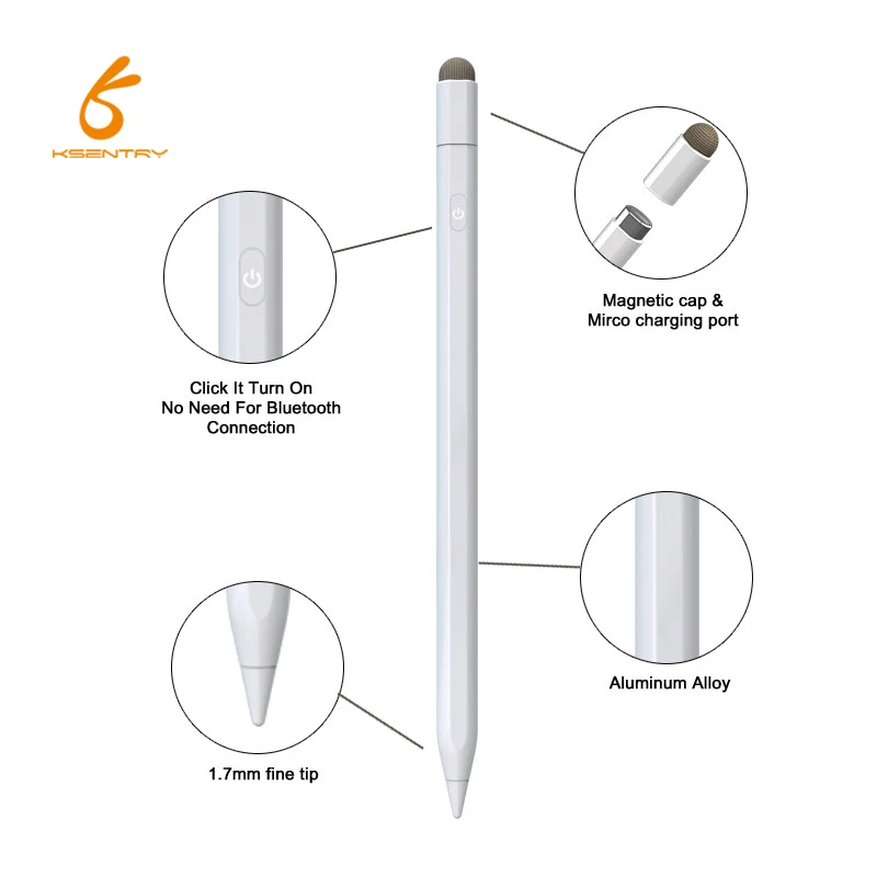 Ksentry Manufacturer P5 Pro Wireless Stylus Pen Drawing In Tablet Rechargeable Active Stylus Pen For Touch Screen