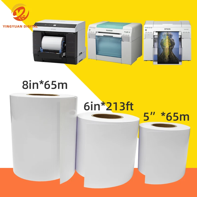 5/6/8 inch D800 D700 fuji De100 Glossy Luster Dry Mini lab printer RC Photo Paper roll for Epson fujifilm Noritsu
