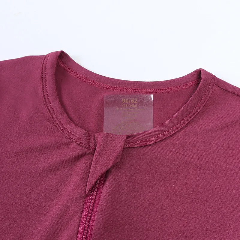 Newborn Baby Double Zipper Romper  long sleeve Solid baby Covered hands and feet Pajamas wholesale bamboo baby romper