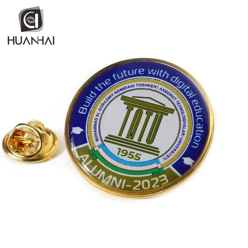 custom gold metal 30mm logo blank sublimation lapel pin with epoxy