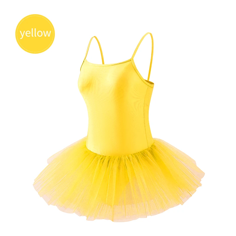 Stage costume Dance Girls Ruffle Sleeve Ballet Dance Dress Tutu Skirted Leotard Training Dancewear