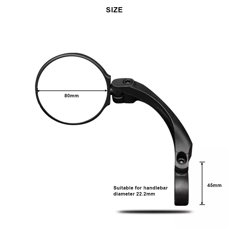 Bike Rear Mirrors 360 Degree Rotation Adjustable Convex Mirror Bicycle Rearview Suitable For Mountain Handlebar