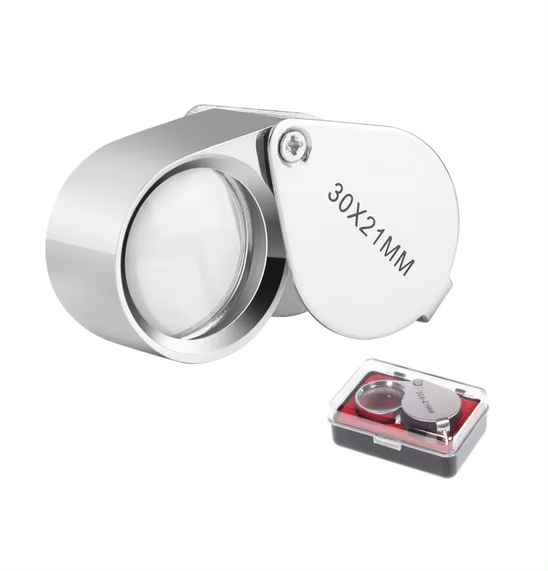 Metal Folding Magnifier Pocket Diamond Jewelry Loupe 10X 20X 30X Jewelers Eye Magnifying Glass