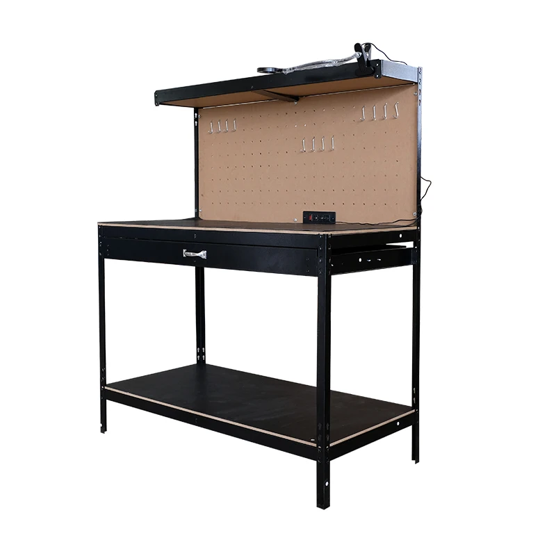 MDF Board Stainless Steel Drawer Workbench Tool work bench with LED light