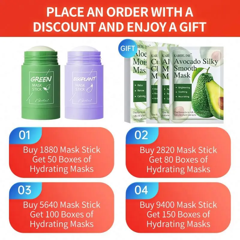 Tea Mask Stick Wholesale Promotional Send Gifts Private Label Moisturizer Whitening Firming Lightening Green Tea Mask Stick