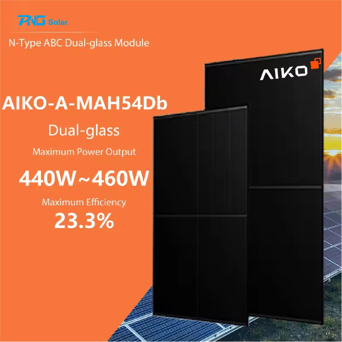 Солнечная панель AIKO ABC полностью черная высокая эффективность N-типа 440 Вт 445 450 455 460 черные солнечные панели