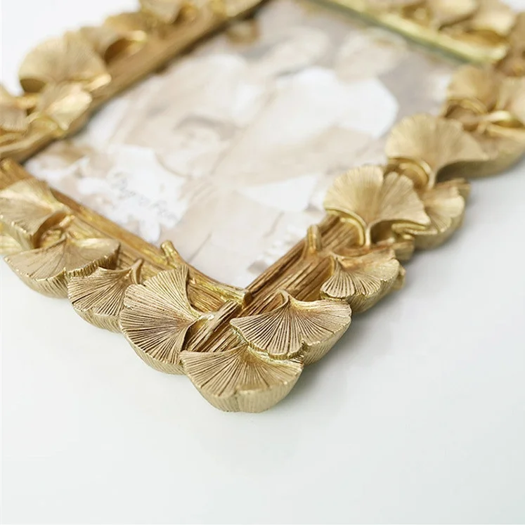 Resin Photo Frame leaves photo frame gold