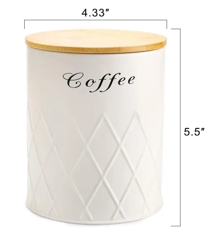 3 Pack Kitchen Canister Set Coffee Sugar and Tea Storage Container Jars with Bamboo Lids