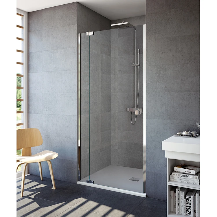 8113s Matte Satin Frame 304 Ss Soft Close Sliding Tempered  Frameless Glass Shower Doors