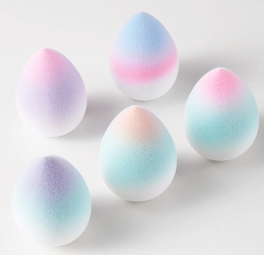 Free Sample Mult-color Wholesale Premium Super Soft Make Up 3D Latex Free Makeup Gradient Microfibre Beauty Sponge