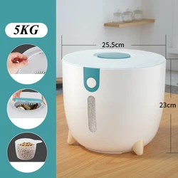 Amazon Hot Food Storage Container Plastic Grain Storage Box 5Kg Airtight Rice Dispenser
