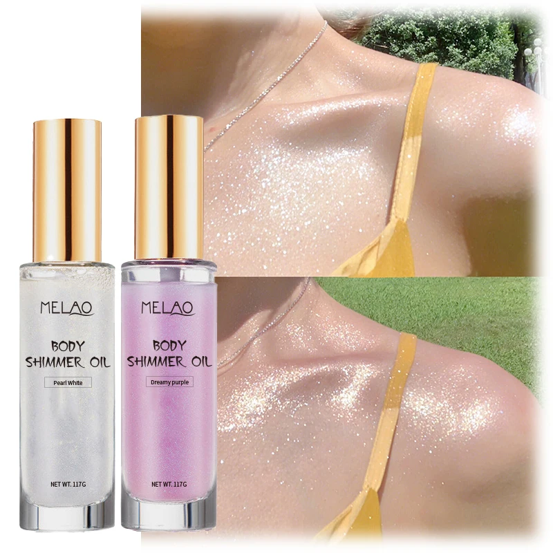 Highlighter Makeup Long Lasting Shinny Liquid Custom Logo Glitter Glow Foundation Cosmetic Vegan Gold Skin Body Shimmer Dry Oil