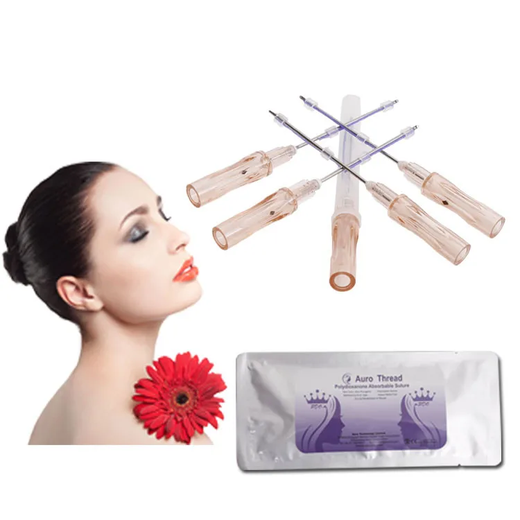 Face lift sharp needle barbed thread lifting pdo cog 4d 23g 90mm in beauty