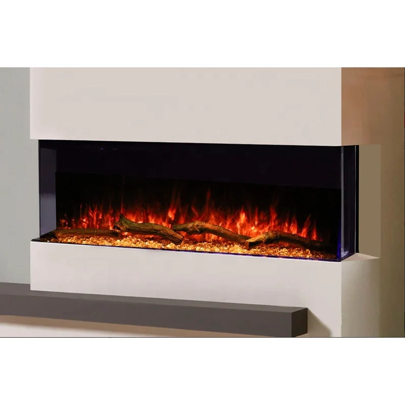 Modern Wall Electrical Heaters Fire Place 3 Sided Electric Fireplaces 40 50 60 70 80 90 100 Inch