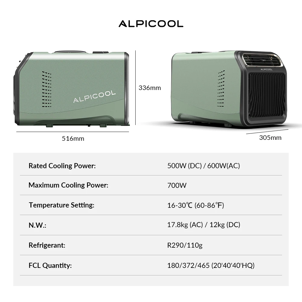 Alpicool DC 48V vehicle Air Conditioner low power fast cooling compressor mobile small portable Tent Air Conditioner for camping