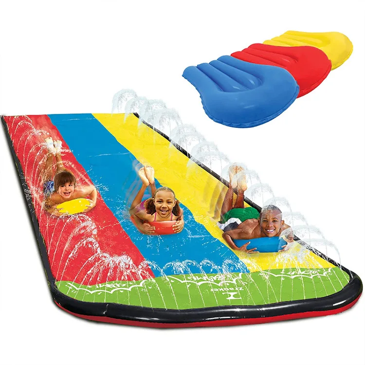 Wholesale children & adult outdoor summer water slide lawn inflatable lawn inflatable water jet pad water slide toy