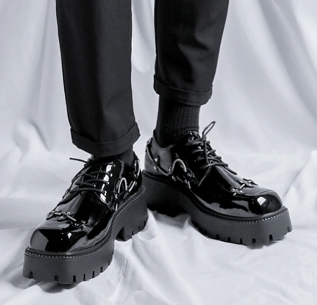 UP-4641r British Style Thick Sole Casual Shoes for Men Classic Formal Business Shoes for Autumn