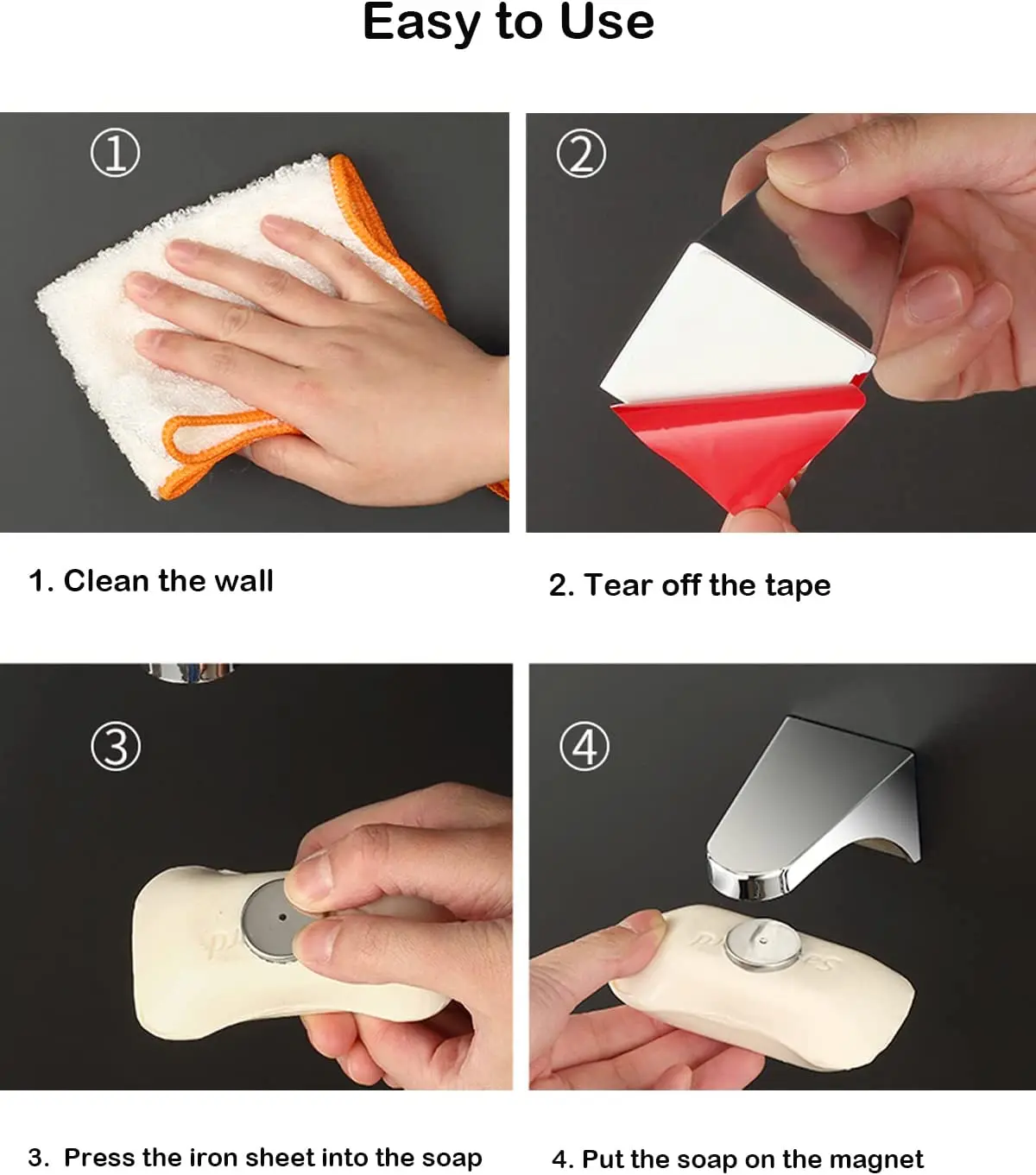 Magnetic Soap Holder Self Draining Bar Soap Holder for Shower Wall Bathroom Soap Dishes