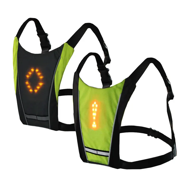 Turn Signal Night Flashing LED Safety Gilet Cycling Security Running Waterproof Nylon Reflective Fashion Vest For Sporting