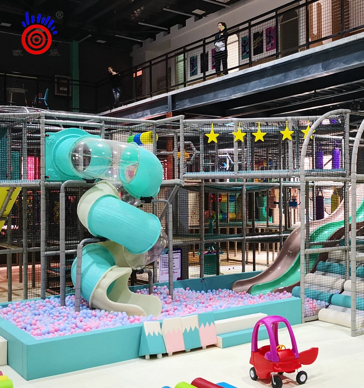 
playground jump trampoline with safety net 