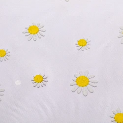 Colored sunflower mesh printing fabric yellow and white printing tulle fabric by the yards for tutu skirt decoration