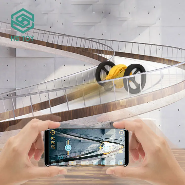 HS 2.4G Real-time Transmission WIFI FPV Camera Remote Control Stunt Bouncing Car Toy With Music Light