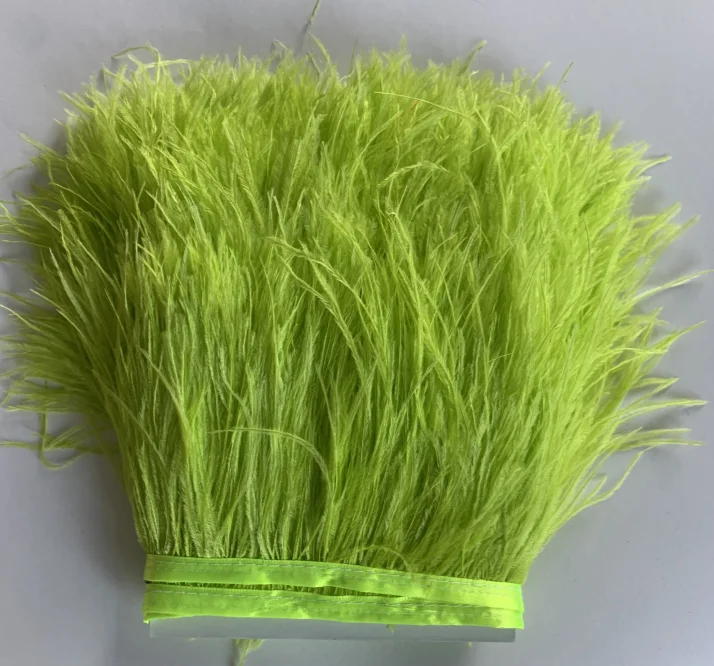 Лайм-зеленая ткань для шитья лента с бахромой страусиные перья отделка рукоделия одежда костюм аксессуар вечеринки Свадебный декор