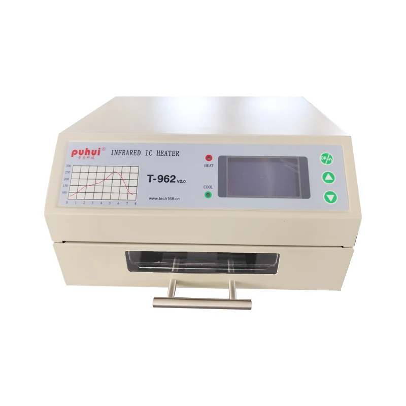 2023 Puhui PCB Smt небольшая оплавляющая паяльная печь T-962 V2.0 инфракрасный нагреватель для сварки светодиодами
