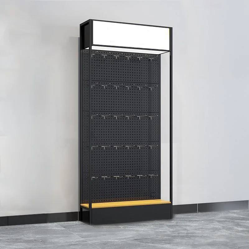 Hook Hanging Shelves Metal Display Rack Floor Display Stand Metal Pegboard for Retail Store