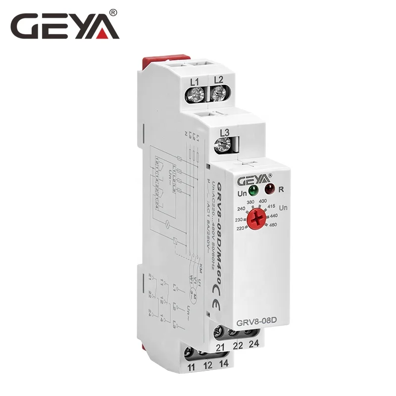 GEYA GRV8-08D M265 127V-265VAC постоянного напряжения реле контроля протектор 3 фазы