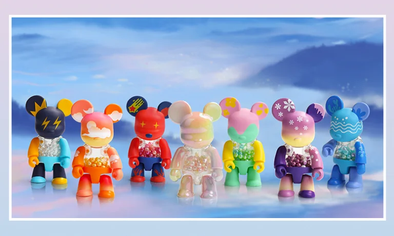 Qee-Color Vision Blind Box Cute Bear Desktop Doll Trendy Bear Trend Character Static Cartoon Decoration