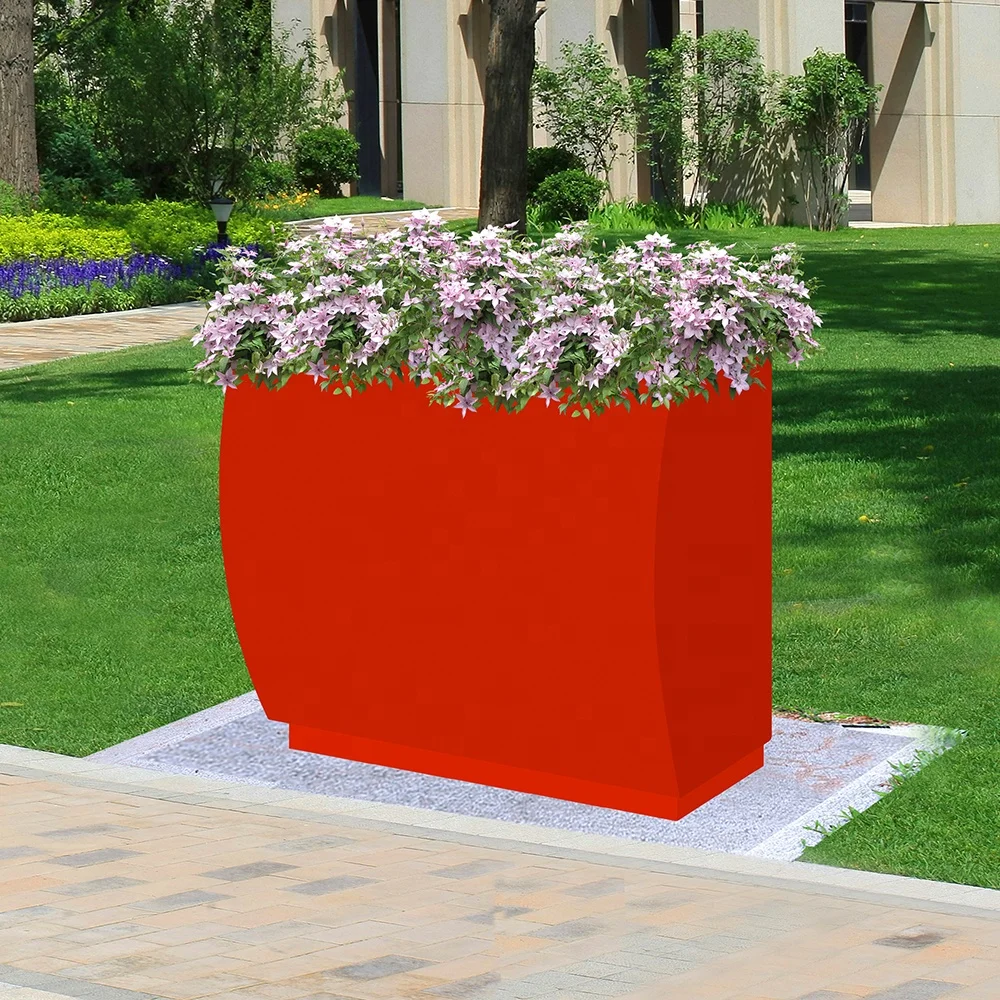 Customized Large Outdoor Metal Garden Boxes Flower Pots Planters