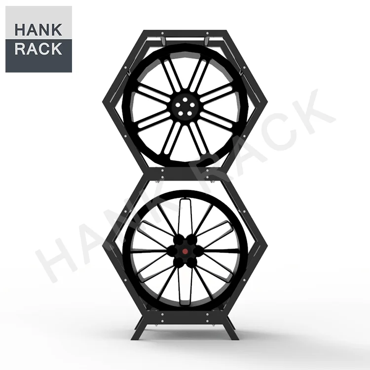 Honeycomb hexagon car rim display stand alloy wheel display rack wheel rim display rack