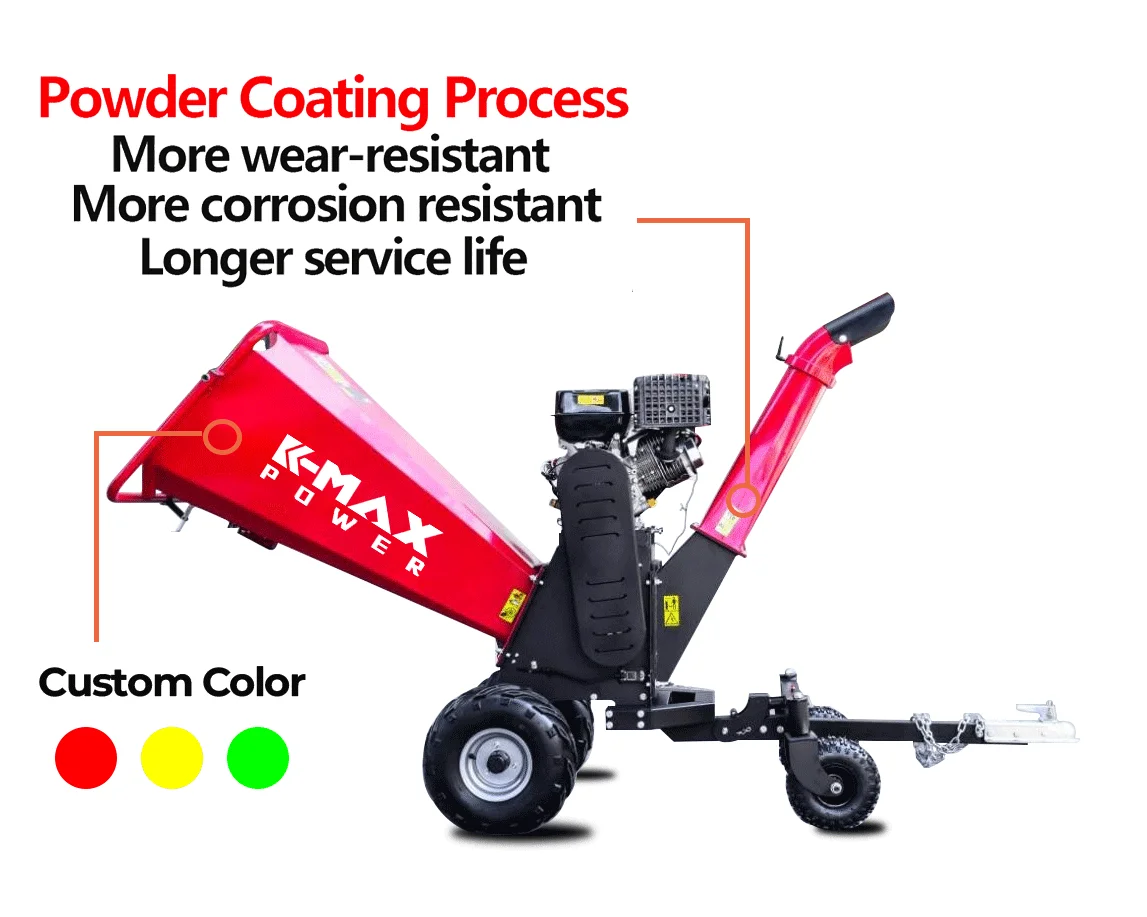 15hp K-maxpower 6 Inch Tree Wood Chipping Machine Gasoline Engine Optional Shredder Wood Mulcher Chipper & Shredder